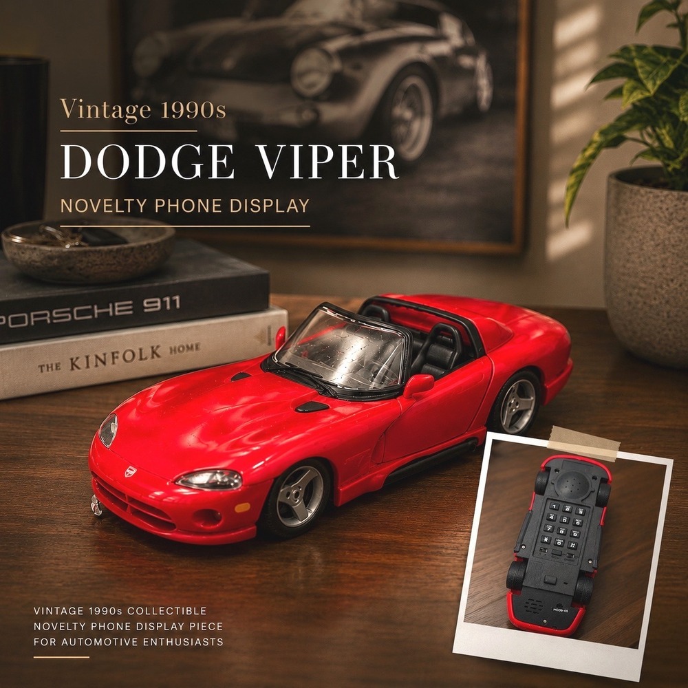 Vintage‎ 1990s Dodge Viper Telephone Red Convertible Novelty Collectible Display